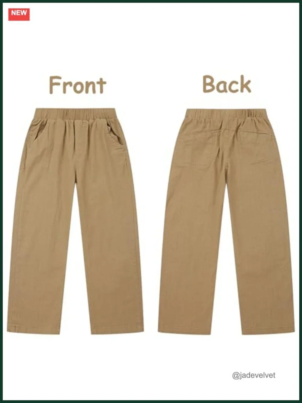 Boys School Uniform Pants Pull On Cotton Elastic Waist Lightweight